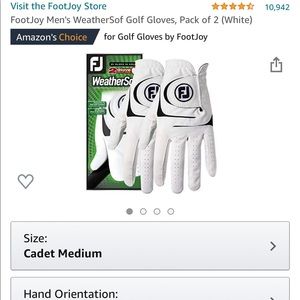 Men’s left hand golf glove